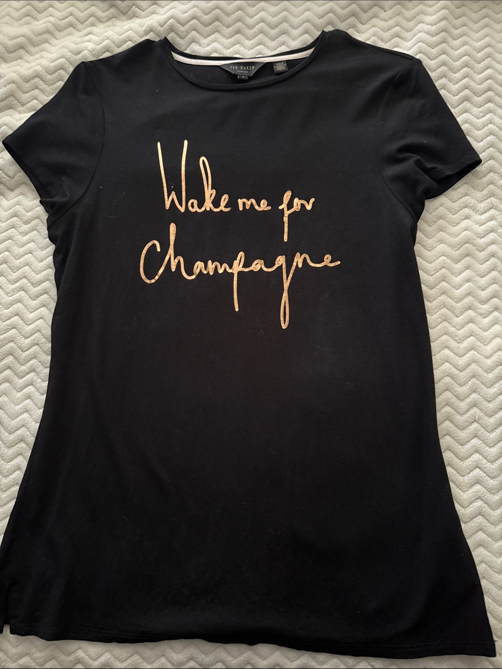 Ted Baker Black Tee with Metallic Script